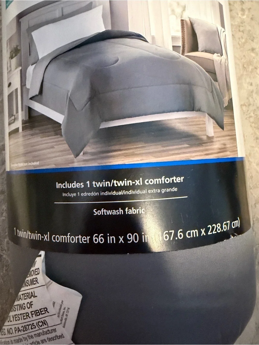 Mainstays Reversible Twin/Twin XL Comforter - Grey